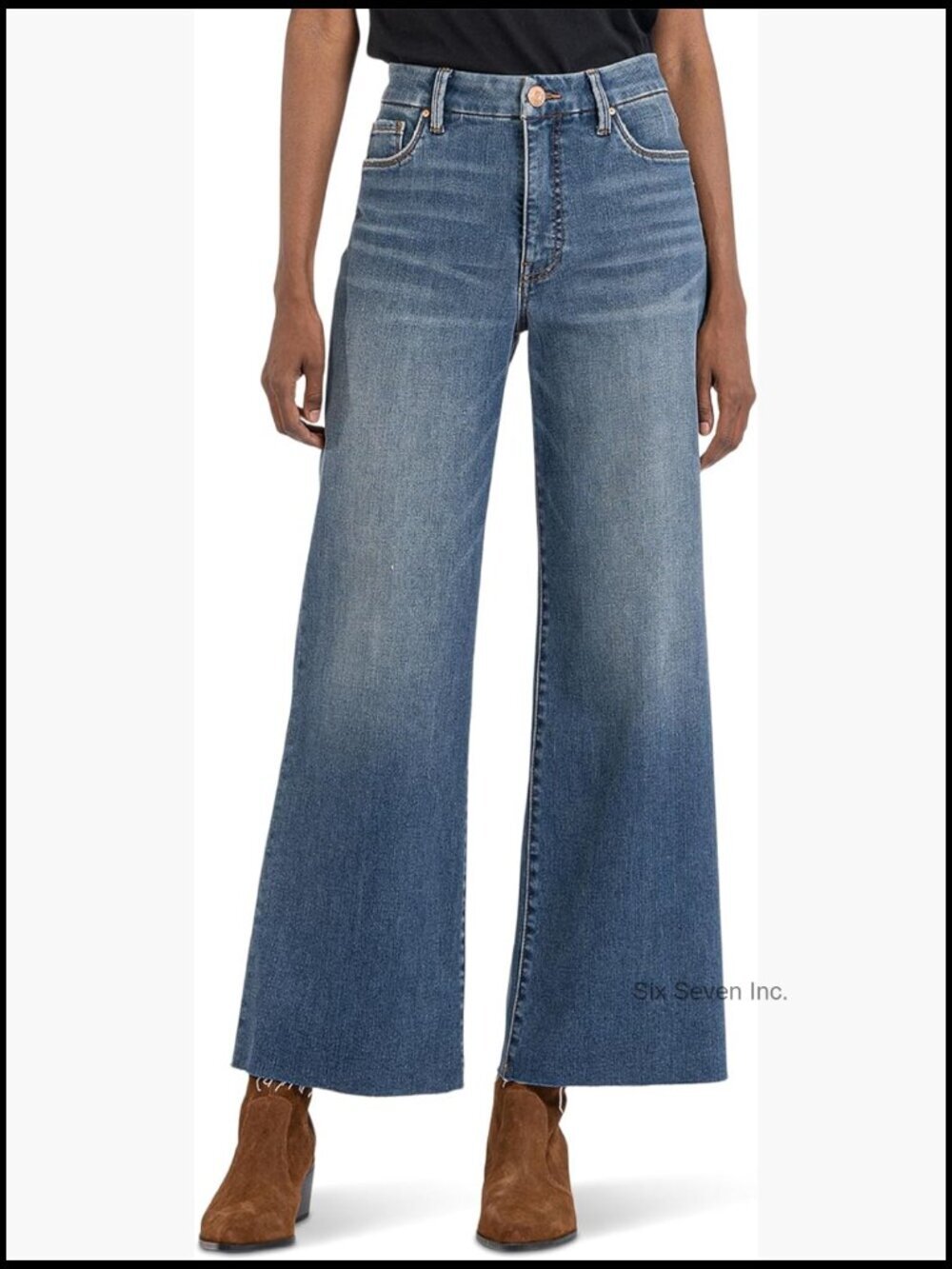 High-Rise Wide Leg Jeans Fitted Through Hips